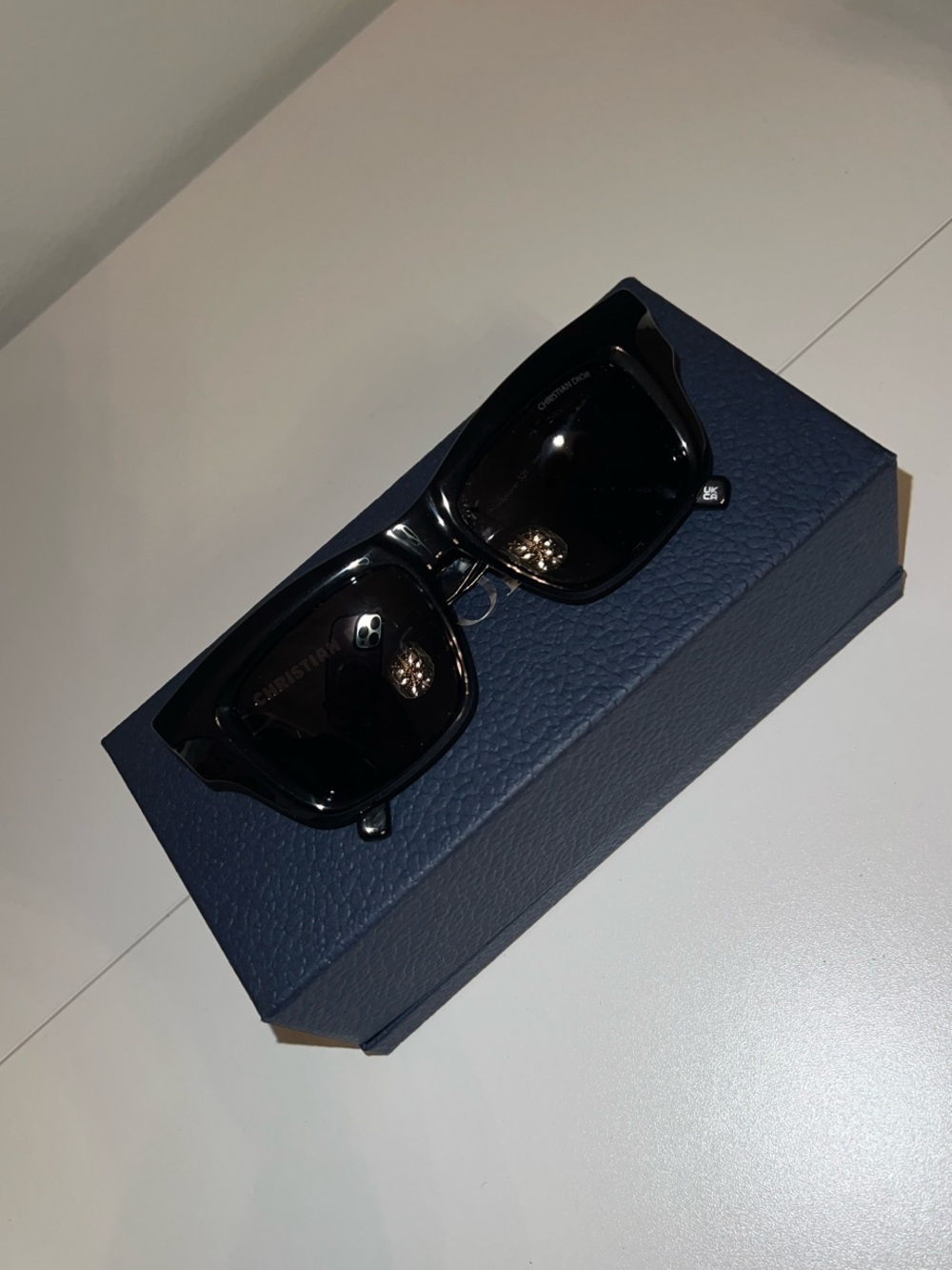 Dior Unisex Black Square Sunglasses with Dark Lenses